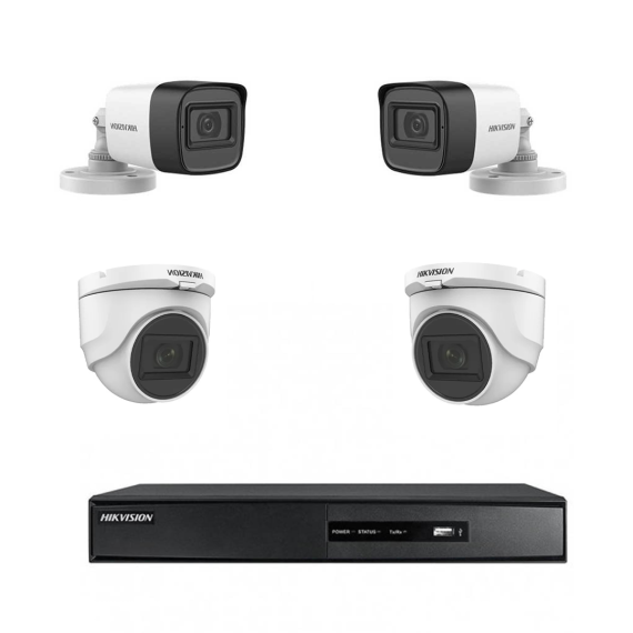 Pack Vidéo Surveillance Hikvision DVR+ 2 Caméra Interne 2MP + 2 Camera Externe 2MP