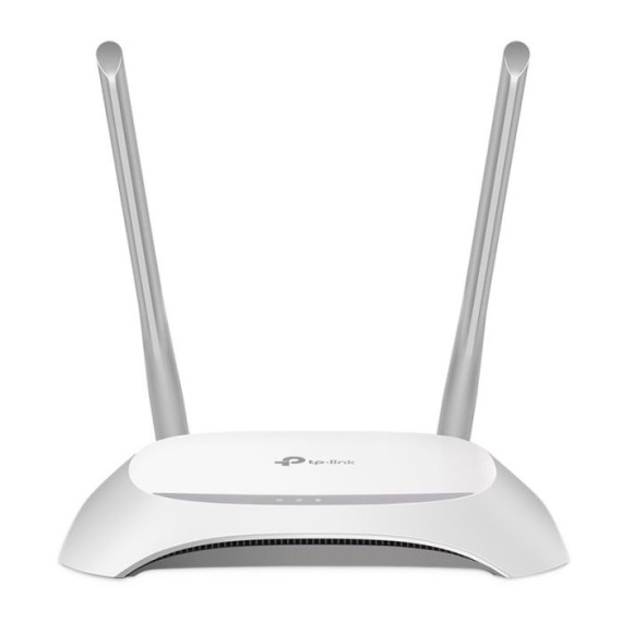 Routeur TP-LINK TL-WR840N Wi-Fi N 300 Mbps - Vue avant avec indicateurs lumineux de statut pour une gestion facile du réseau