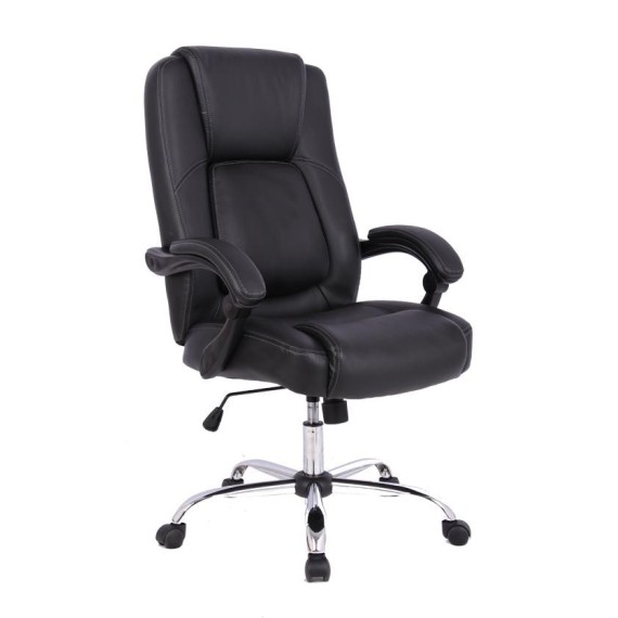 Fauteuil RANGE Noir Avec Base Chrome - Chez Oxtek