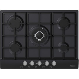 Plaque De Cuisson FOCUS -5 Feux 70Cm - Noir Avec Thermocouple