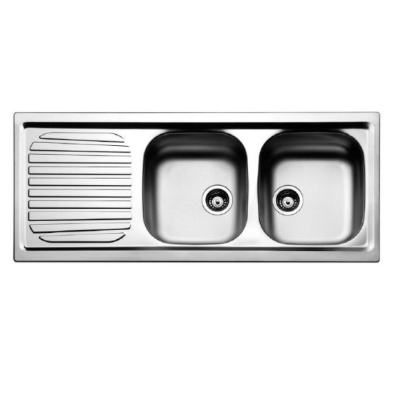 Évier De Cuisine Encastrable FOCUS FIRENZE 2 Bacs + Égouttoir - Inox FH.1162G