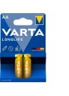 2x Piles AA Varta LongLife LR03BP4+2