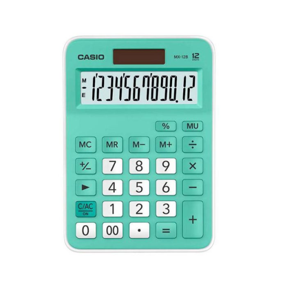 Calculatrice de Bureau CASIO MX-12B 12 Chiffres - Vert