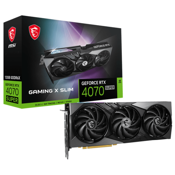 Carte graphique msi nvidia geforce rtx 4070 super gaming x slim / 12g gddr6x