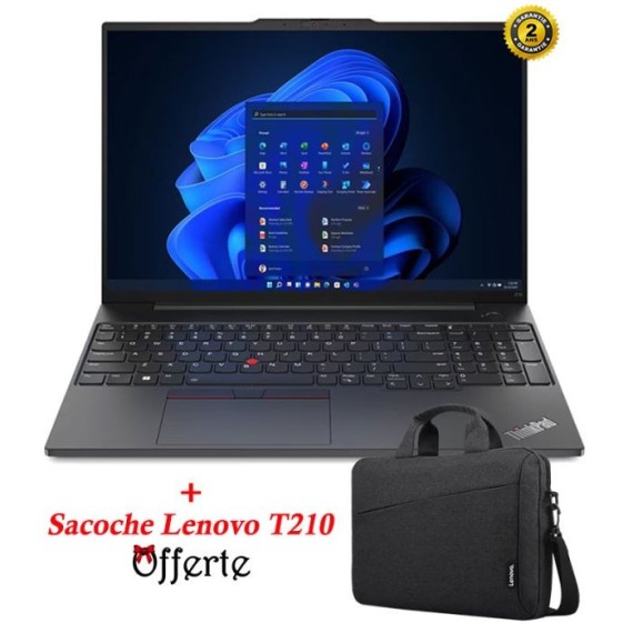 PC Portable LENOVO ThinkPad E16 Gen 1 i7 13ème Gén 24Go 512Go SSD - Noir