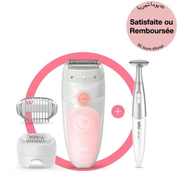 Épilateur Rechargeable BRAUN Série5 wet&dry - Rose