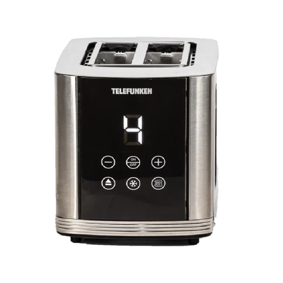 Telefunken Grille-Pain électrique Digital TFK-GPD1751 Inox & Noir