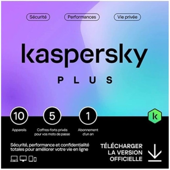 Antivirus KASPERSKY Plus 10 Postes / 1an (KL10428BKFS-MAGFFP)