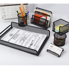 Ensemble de bureau en Métal 6 pièces / Noir