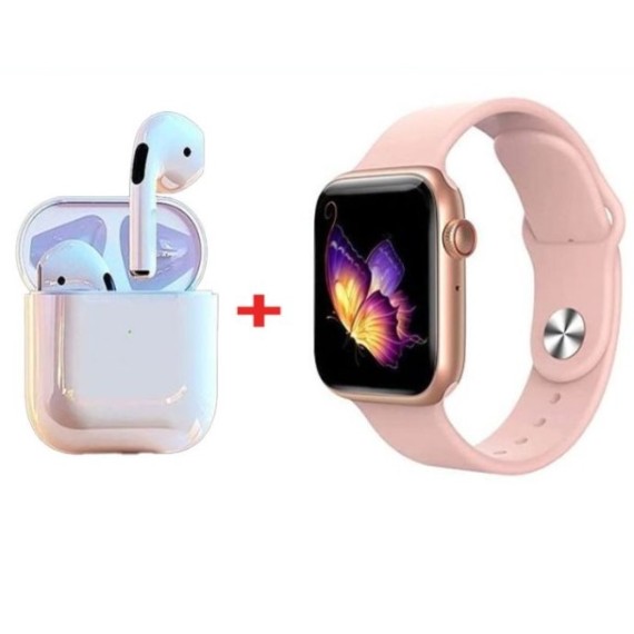 Coffret W26 PRO MAX Montre Connectée + Airpods + 2 Ceintures – Rose