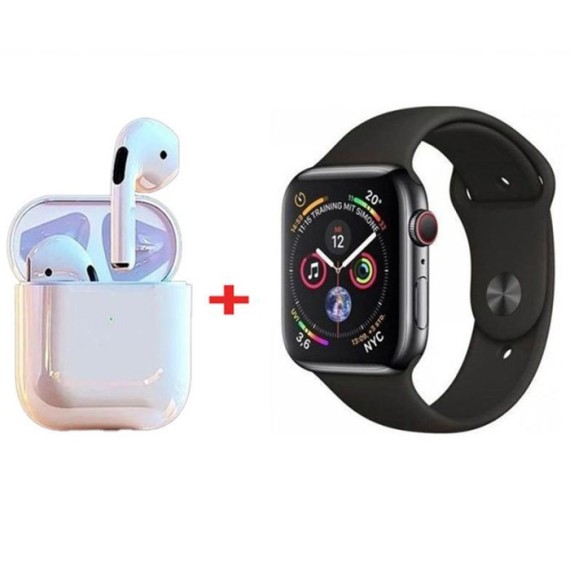 Coffret W26 PRO MAX Montre Connectée + Airpods + 2 Ceintures – Noir