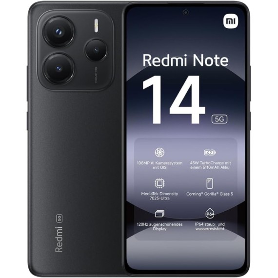 Redmi Note 14 5G 6 Go 128 Go Noir en Tunisie