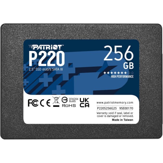 Disque Dur Interne Patriot SSD P220 SATA III 2.5 / 256 Go(P220S256G25)