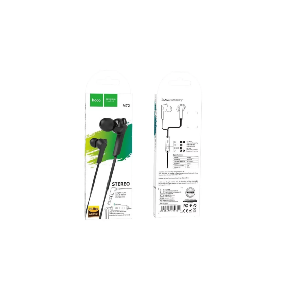 Ecouteur HOCO M72 MP3 avec Micro - Noir (M72-BK)