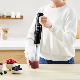 Moulinex Optichef Hand Blender, 1000 Watt, 15 Functions, 500 ML Chopper, Whisk, Black - DD6552EG