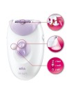 Épilateur Braun SiLk-3 SE3-000 Blanc & Violet(SE3-000)