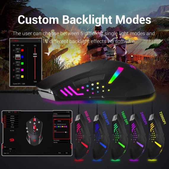 Souris m601 Redragon avec poids réglables et boutons personnalisables