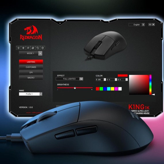 Connexion filaire USB de la souris gamer Redragon M724