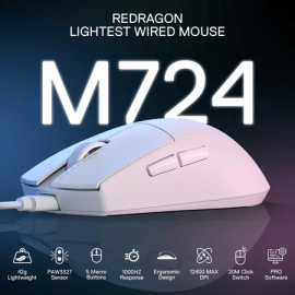 Souris Gamer REDRAGON King M724W Blanc
