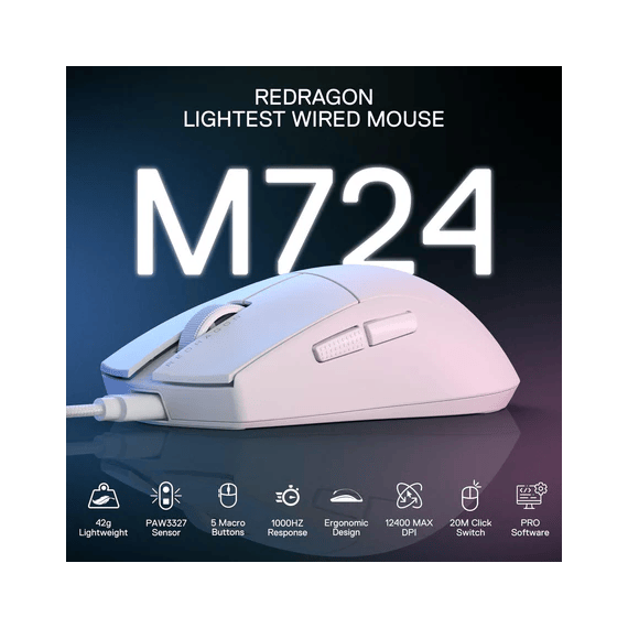 souris gamer REDRAGON ergonomique Pixart