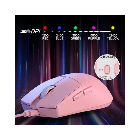 souris gamer programmable REDRAGON rose