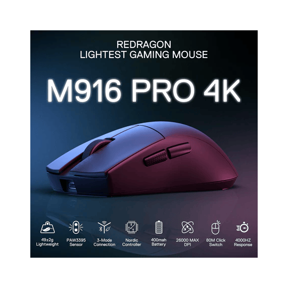 souris optique 4000 Hz gamer Redragon