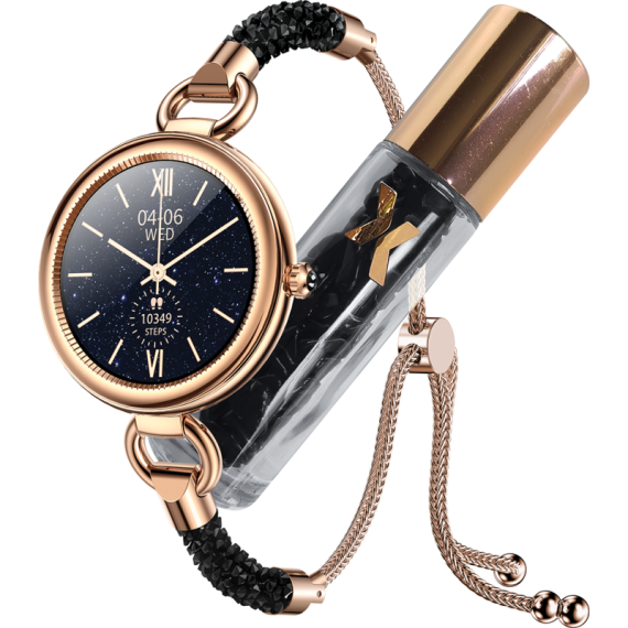 Montre connectée MAXCOM FW51 avec bracelet en métal doré et écran 1,09 pouces. Montre connectée MAXCOM FW51 avec bracelet en métal doré et écran 1,09 pouces.