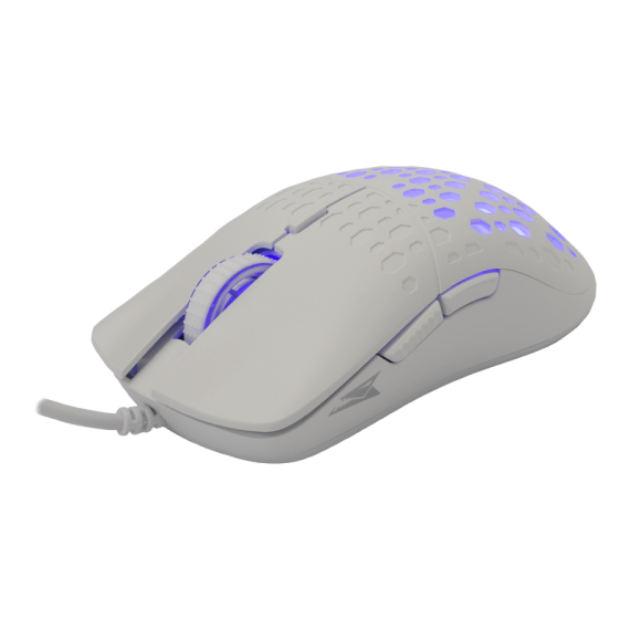 Souris LED blanche gamer Baracuda OCTOPUS avec design ergonomique