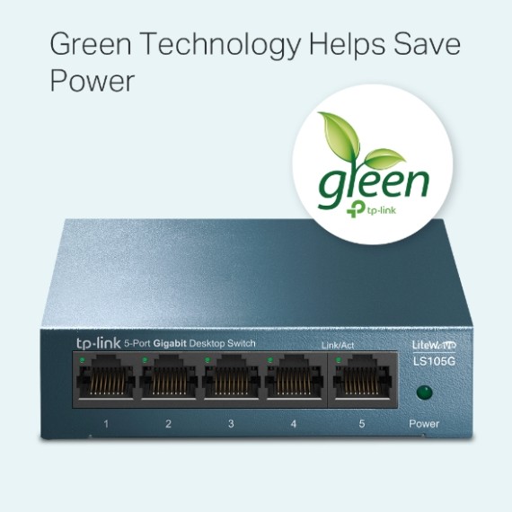 Switch 5 ports avec ports 10/100/1000 Mbps et Auto-MDI/MDIX
