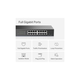 Switch 16 ports Gigabit MERCUSYS MS116GS de bureau/rackable 10/100/1000 Mbps