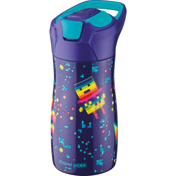 Gourde anti-goutte Maped inox 430 ml enfant Pixel Party