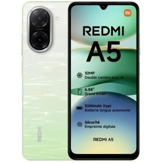 Smartphone XIAOMI Redmi A5 4G 3/64Go - Vert (A5-3/64-Vert)