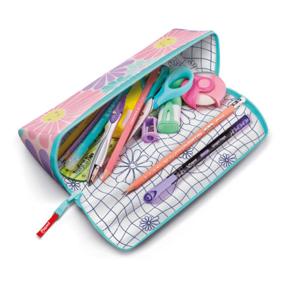 Trousse réversible Maped motif fleurs