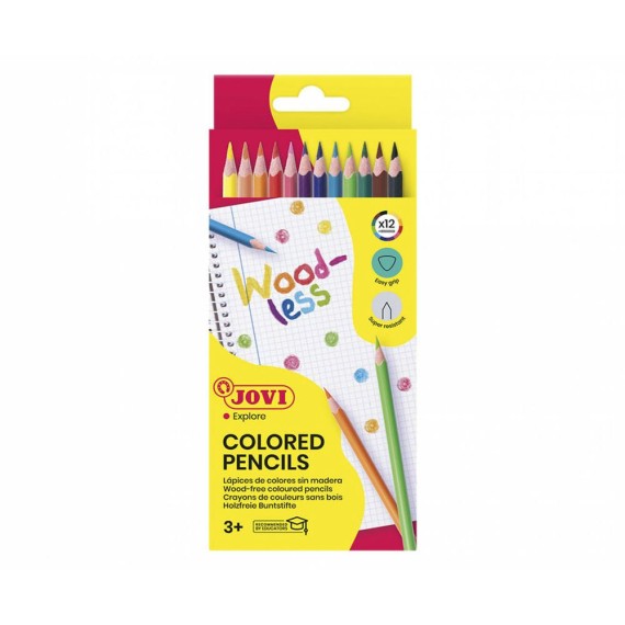 Boîte de 12 crayons de couleur Jovi multicolore ergonomiques
