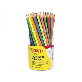 CRAYONS SANS BOIS Bocal avec 84 crayons triangulaires