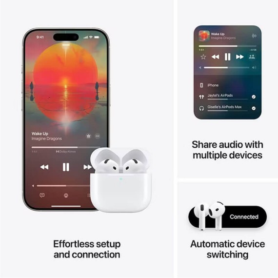 Airpods Apple 4 microphones suppression de bruit