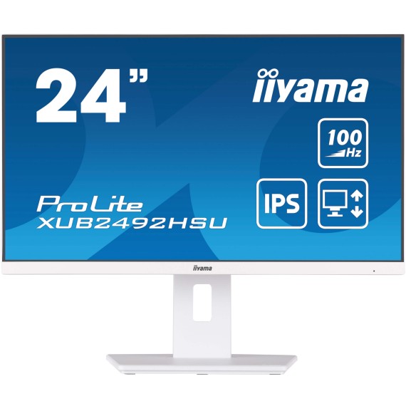 Écran iiyama PROLITE 24 pouces vue de côté et réglages ergonomiques