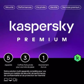 Kaspersky PREMIUM Antivirus Protection - 5 postes - 1 an