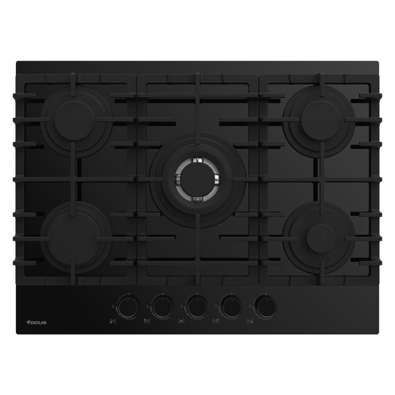 Plaque de Cuisson FOCUS Vitro  5 Feux 70 cm Noir (F.406B)