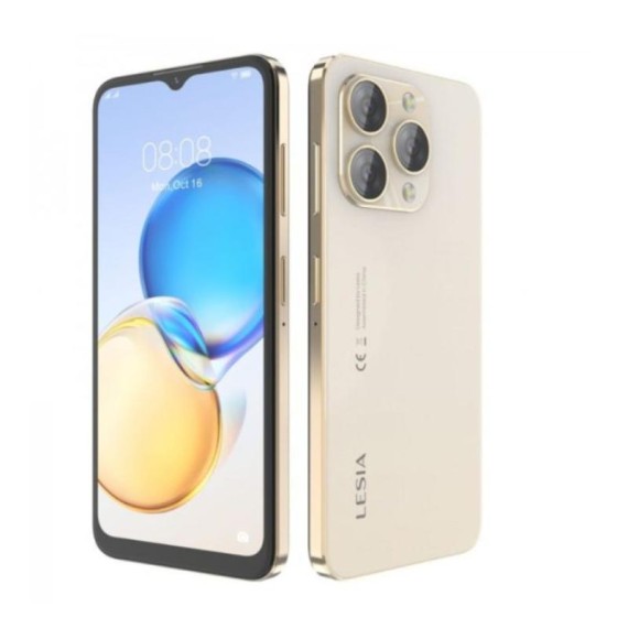 Smartphone Lesia récent avec double caméra et anneaux lumineux