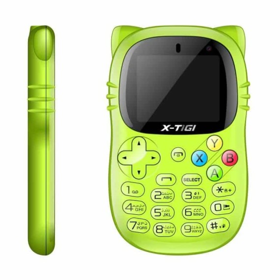 Téléphone portable vert pour enfant Bluetooth et radio