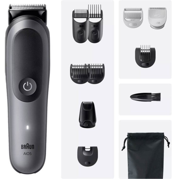 Tondeuse Multifonction 11En1 Braun avec accessoires gris complets
