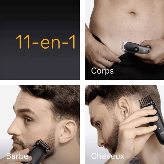 Kit complet tondeuse Braun 11en1 pour barbe et cheveux