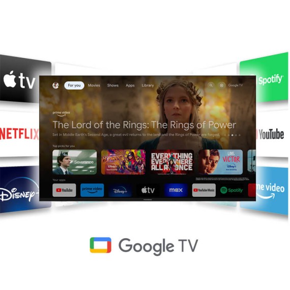 Prix TV Thomson 65 pouces Google TV interface et design