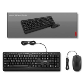 Ensemble Clavier + Souris Filaire LENOVO 160 COMBO USB - Noir