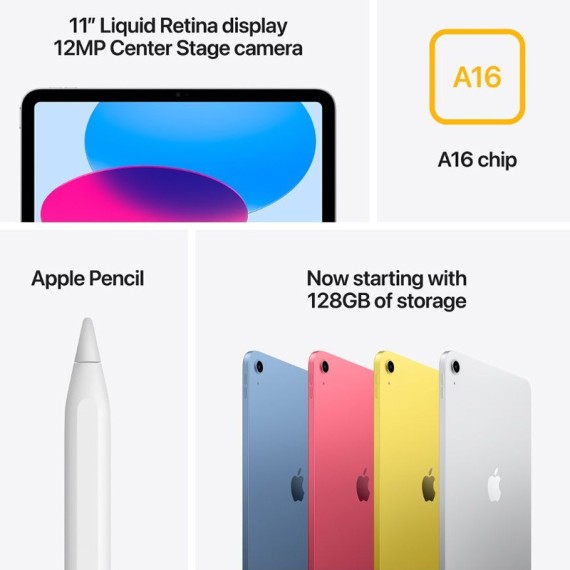 Apple iPad 11 Silver avec puce A16 performante