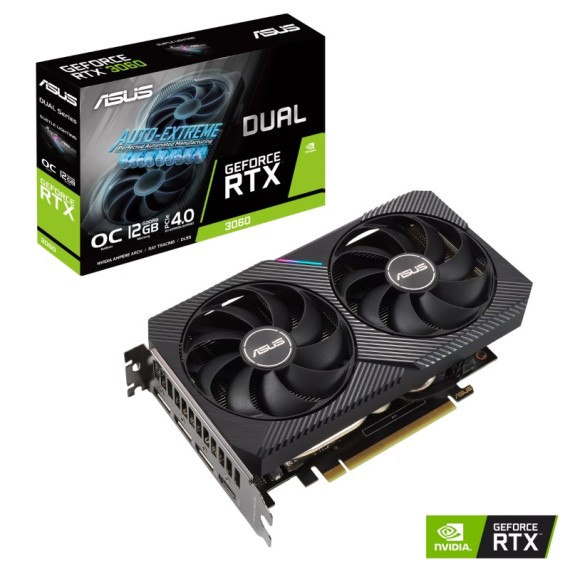 Carte graphique ASUS DUAL RTX 3060 12G pour montage vidéo et jeux