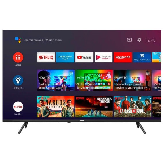 Smart TV 4K Telefunken 50 pouces télécommande et interface