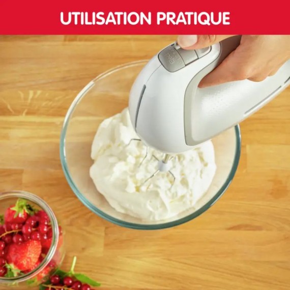 Batteur pâtisserie maison Moulinex HM450B10 avec fouets inox