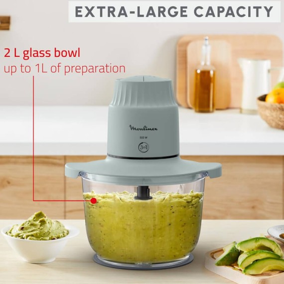 Mini hachoir 500W pour cuisine et préparations rapides